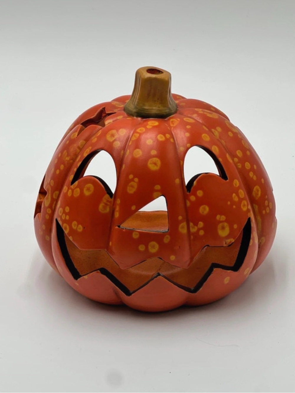Speckled Jack-o’-Lantern Luminary Candle Light Halloween Decor